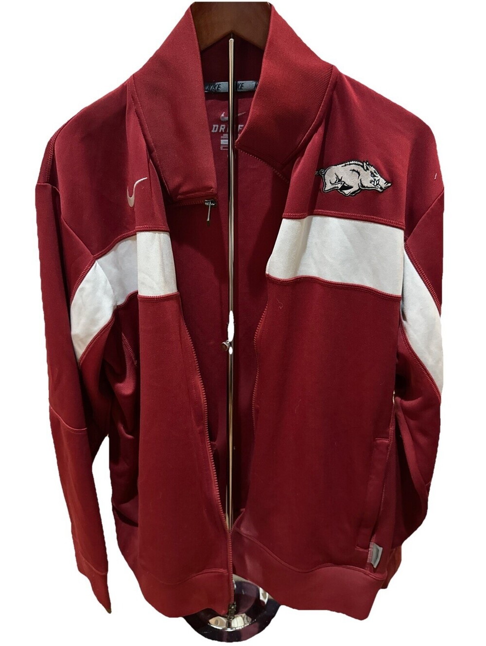 Arkansas Razorbacks Nike Dri Fit Jacket Size Medium (zipper Inop)